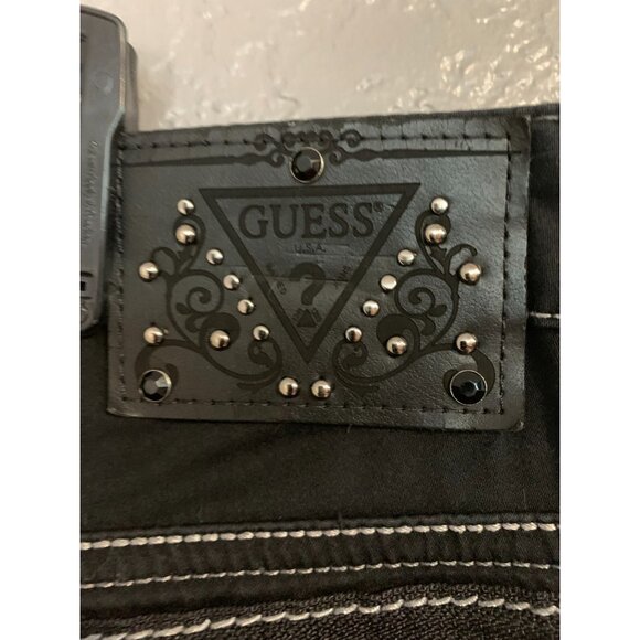 Vintage Y2K Guess Starlet Low Rise Skinny Jeans Grunge 90's Unique Black Jean - Picture 7 of 9